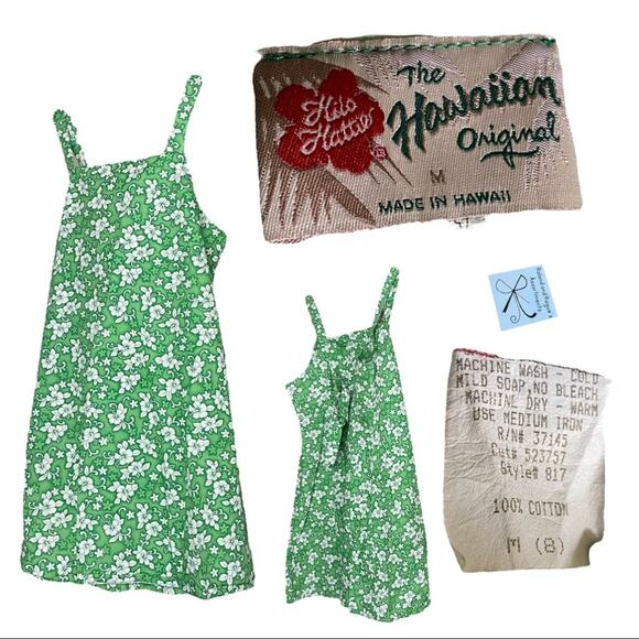 Hilo Hattie Y2K 2000s Hawaiian Flower Print Back-tie Dress Kids Sz M(8)